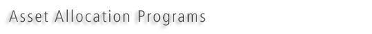 Asset Allocation Programs